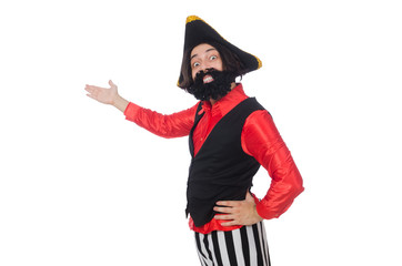 Funny pirate isolated on the white