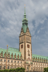 Fototapeta na wymiar Hamburg's Rathaus in the center of city, Hamburg, summer time
