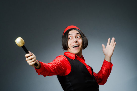 Man Wearing Red Fez Hat