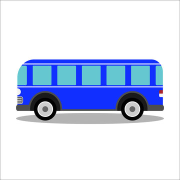 Retro city bus on a white background