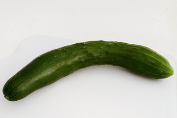 Fresh soon loose green cucumber vegetable from stem, Sofia,  Bulgaria  