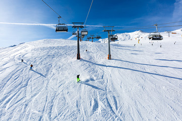 Ski lift at Soelden - obrazy, fototapety, plakaty