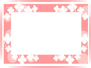 ピンクの枠にクローバーを添えて