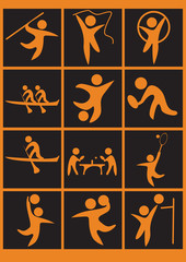 Obraz na płótnie Canvas sport pictogram set
