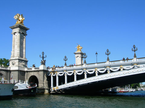 Pont Alexandre III bridge over Seine in Paris, France