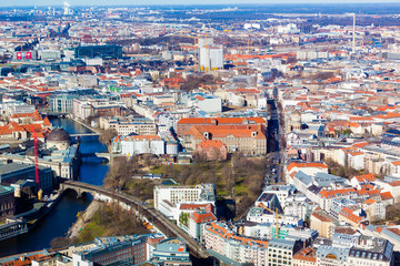 Obraz premium BERLIN, GERMANY - MARCH 22: Berlin view from top of the TV Tower