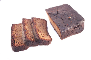 Rye meal bread isolated