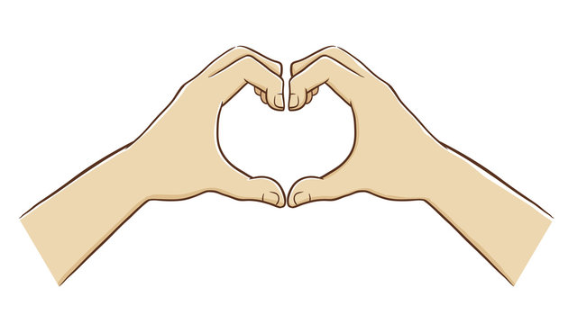 Two Hands Forming a Love Symbol