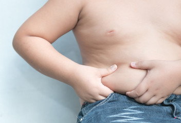 The size of stomach of children with overweight