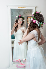  beautiful bride brunette with  makeup