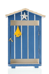 Blue beach hut