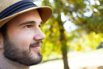 Portrait of young hipster man with beard