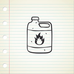 hand drawn flammable chemical
