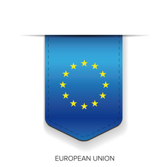 EU flag ribbon vector
