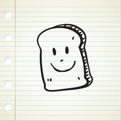 hand drawn cartoon bread icon