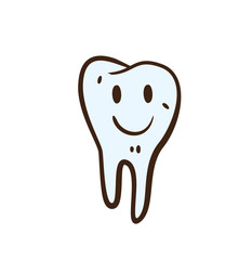 hand drawn cartoon tooth