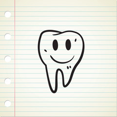 hand drawn cartoon tooth