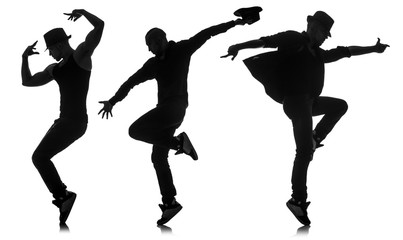 Obraz na płótnie Canvas Silhouettes of dancers in dancing concept