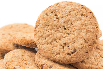 Cookies made of whole wheat with dark chocolate