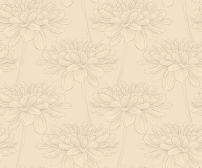 Beautiful seamless background with beige dahlia.