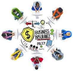 Naklejka premium Multiethnic People Global Communication Risk Business Insurance