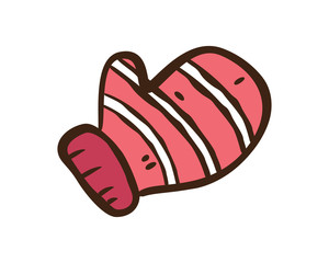 hand drawn cartoon winter glove