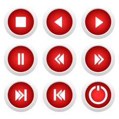Music red buttons set