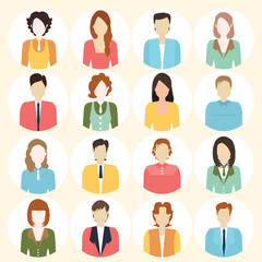 People Flat icons collection.