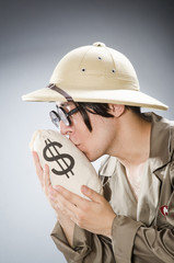 Funny safari traveller in travelling concept © Elnur