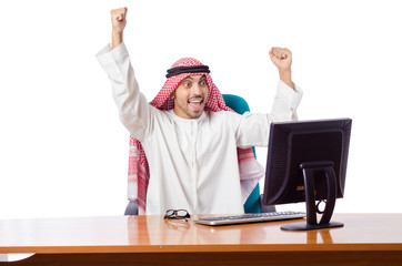 Arab man working in the office