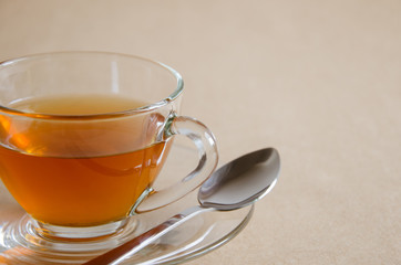 Glass Cup of Hot Tea for Tea Break.