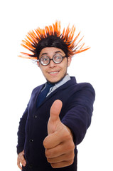 Funny man with mohawk hairstyle