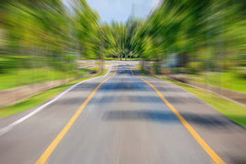road with motion blur