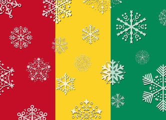 guinea flag with snowflakes