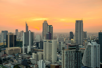 Bangkok city night view with nice sky