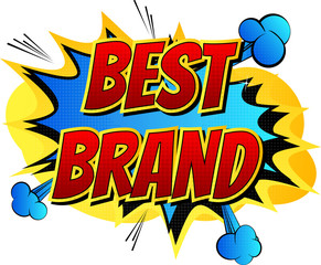 Best brand - Comic book style word on comic book abstract background.