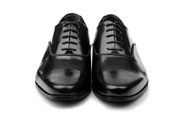 Male black shoes isolated on white