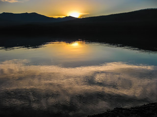Fototapeta na wymiar Lake McDonald at sunset