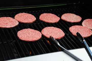 barbecue grill of ground beef patty