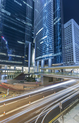 Fototapeta premium Night Traffic in Hong Kong City