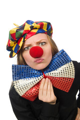 Funny clown isolated on white