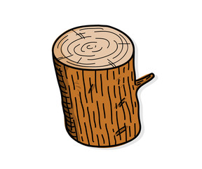 Wood Log, a hand drawn vector illustration of a wood log.