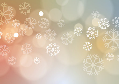 Abstract Christmas Lights with Snowflakes Background