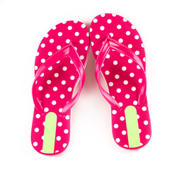 summer fashion red Flip Flop Sandals Isolated 
