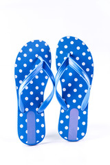 summer fashion blue Flip Flop Sandals Isolated on White backgrou