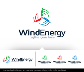 Wind Energy Logo Template Design Vector