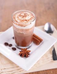 coffee and cream with cocoa