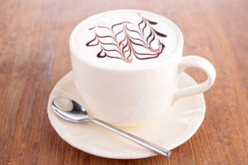latte art, coffee cup
