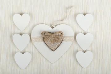 Obraz na płótnie Canvas valentine's wooden hearts