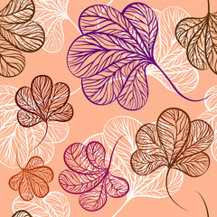 Seamless vector leafs pattern.